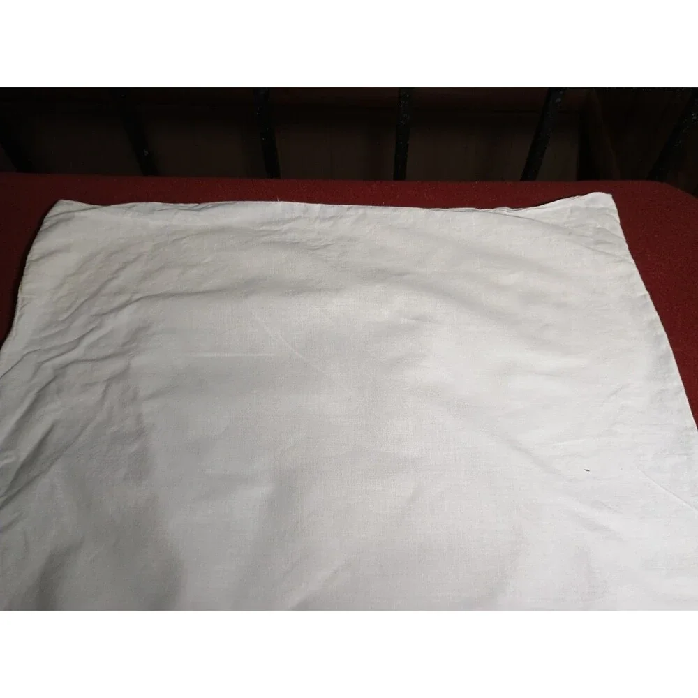 Pair of standard pillowcases cotton yellow eyelet embroidered cottagecore shabby